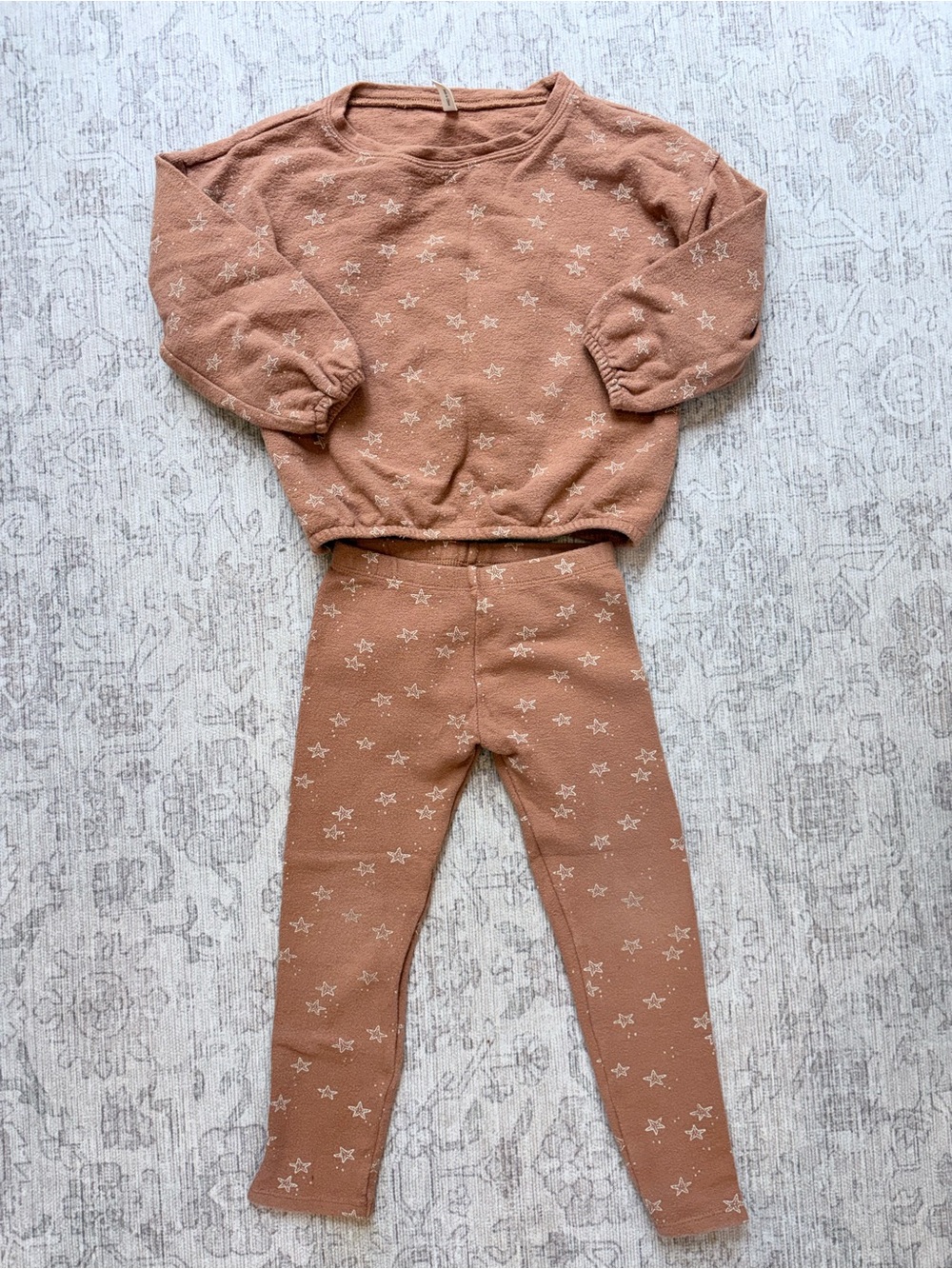 Rylee + Cru Spongy knit set - Starfish - 4/5
